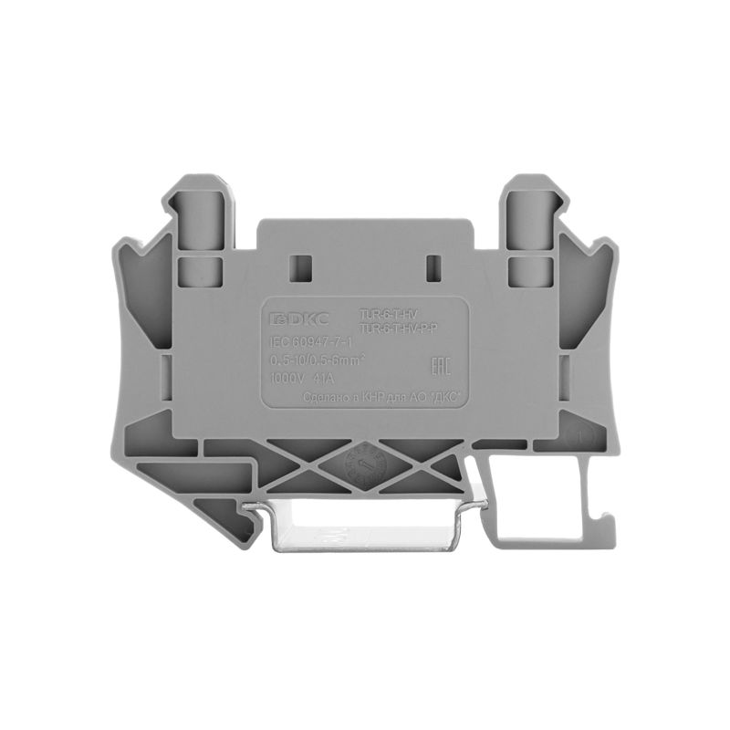 Клемма измерительная для вставных изолированных перемычек винтовой зажим; 2 точки подключения; 6кв.мм сер. DKC TUR-6-T-HV