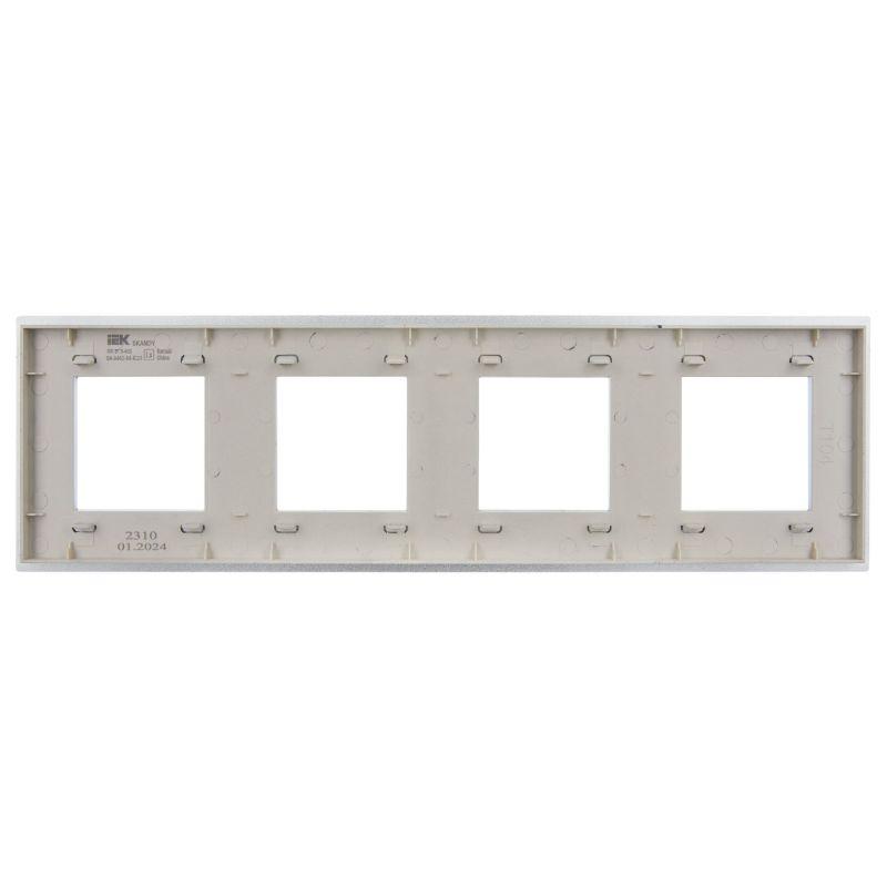 Рамка 4-м SKANDY SK-F34S металл серебр. IEK SK-M42-M-K23