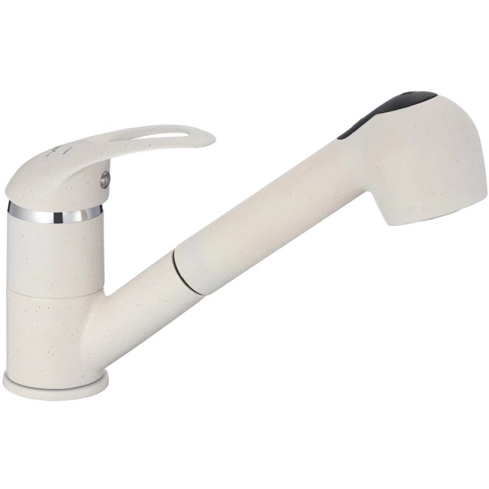 Смеситель для кухни с выдвижной лейкой Fmark FM6003W, белый