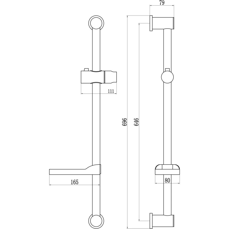 Душевая штанга Fmark FS90666, хром
