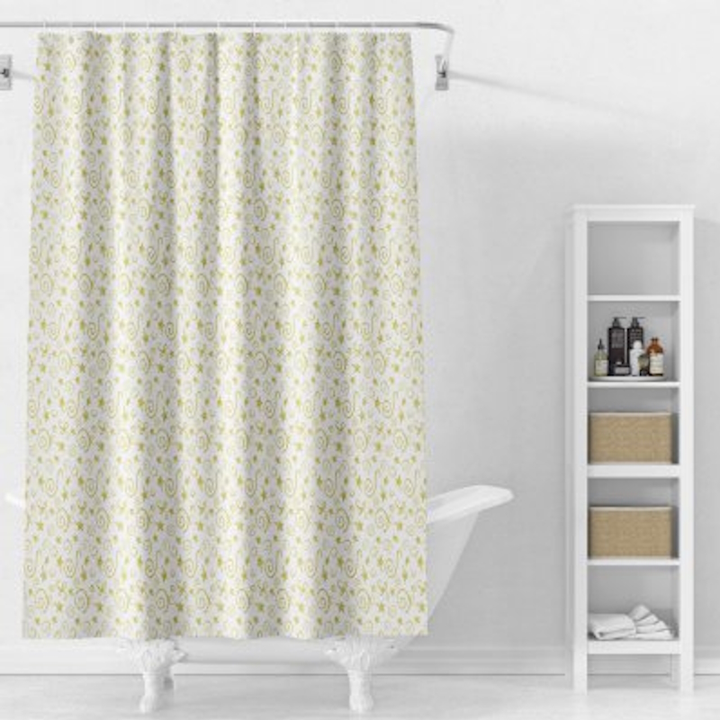 Штора для ванной комнаты Splenka S381.1808, желтый/белый