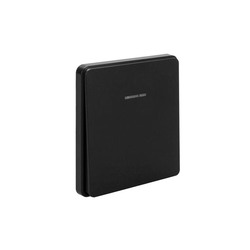 Выключатель проходной (переключатель) 1-кл. СП ROUND MIELE 10А с подсветкой оникс Kranz KR-78-0716-3