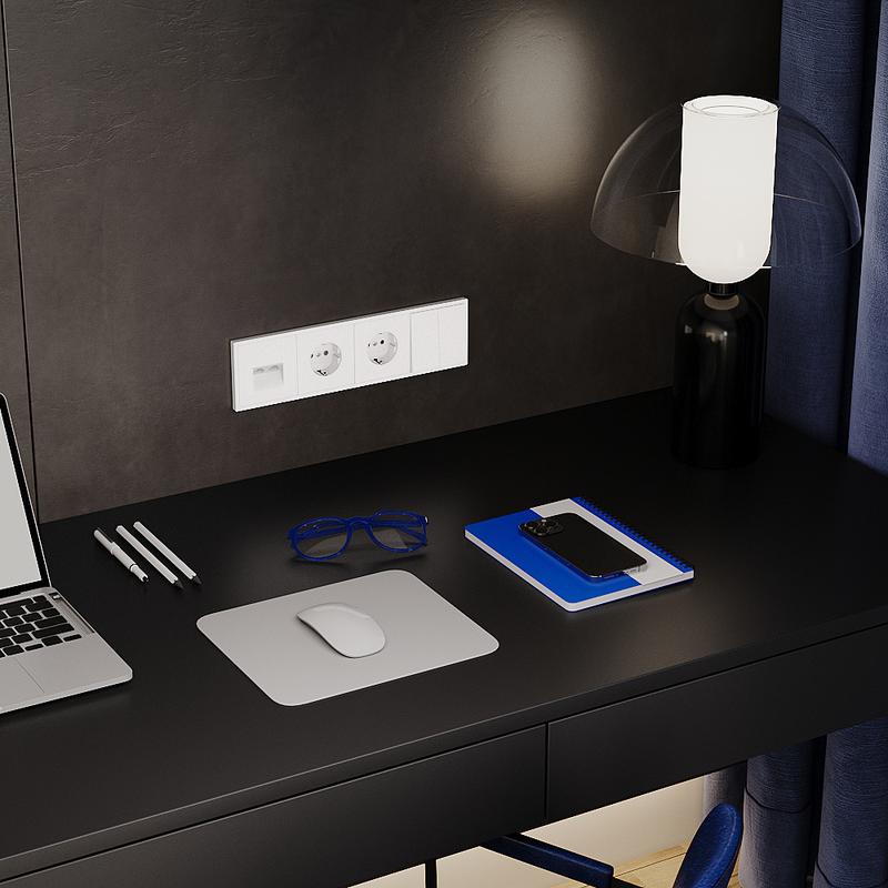 Рамка 4-м S70 пластик. бел. матов. Voltum VLS100402