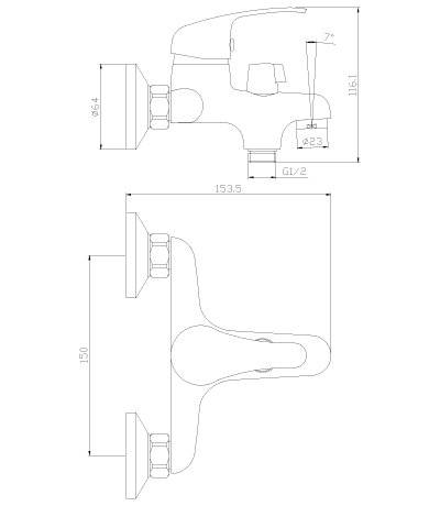 Смеситель для ванны Rossinka Y (Y35-30)