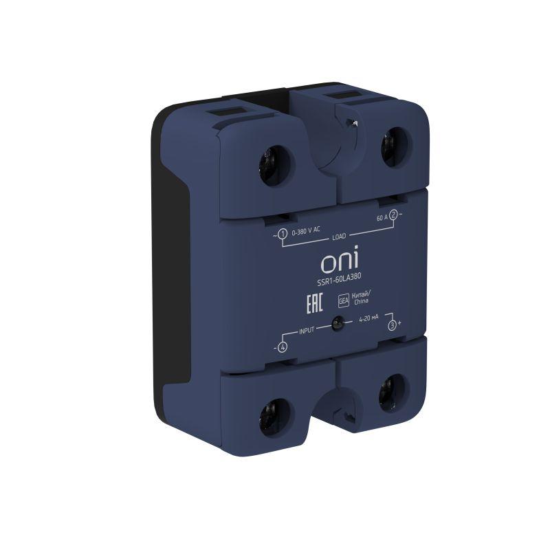 Реле твердотельное SSR1 60А 4-20мА 0-380В AC ONI SSR1-60LA380