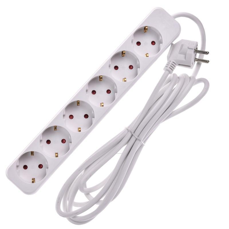 Удлинитель 6х3м 10А У06 ПВС 3х1 бел. UMA IEK UM-YP10-10-06-03-Z-K01