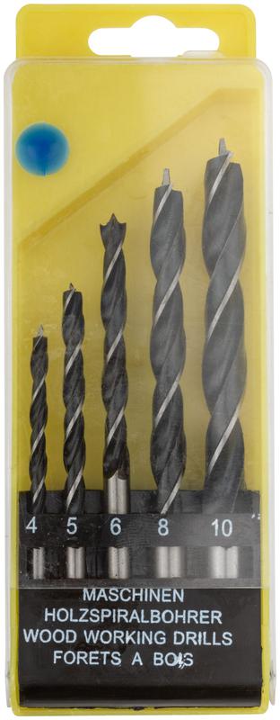 Набор сверл по дереву пластиковый бокс 5шт (4-5-6-8-10мм) FIT 36101