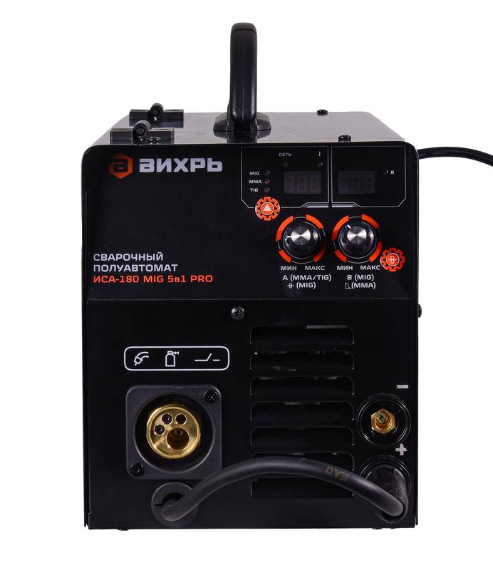 Инвертор сварочный полуавтомат. ИСА-180 MIG 5в1 PRO Вихрь 65/184