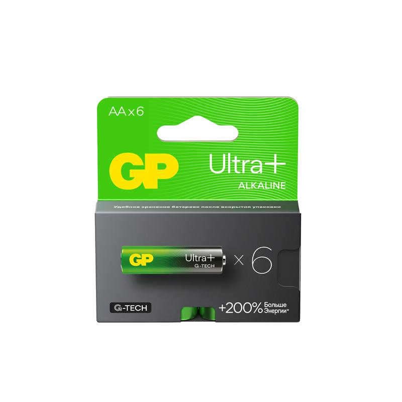 Элемент питания алкалиновый AA/LR6 1.5В Ultra Plus Alkaline G-Tech (блист.6шт) GP 613