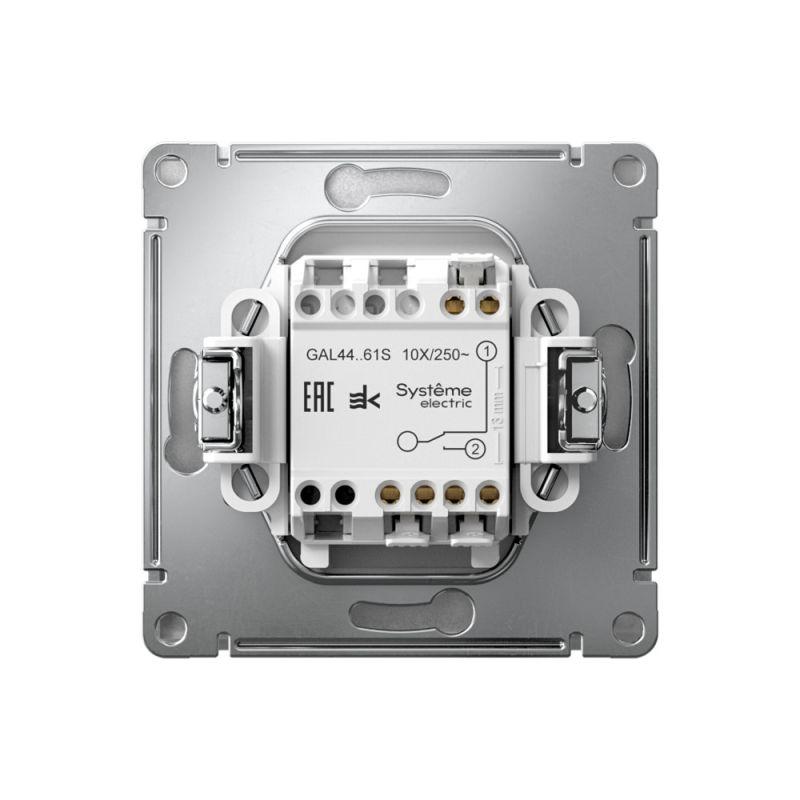 Переключатель 1-кл. ArtGallery IP44 10AX быстрозажим. клем. механизм алюм. SE GAL440361S