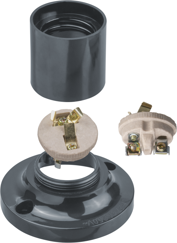 Патрон потолочный E27 71 608 NLH-BL-W2-E27 прямой карболит. черн. Navigator 71608