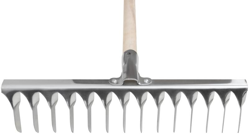 Грабли витой зуб нержавеющая сталь 14 зубьев с деревянным черенком FIT 76984