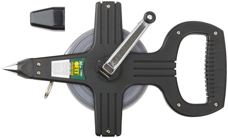 Рулетка геодезическая 50м стальная лента открытый пластик. корпус черн. FIT 17800