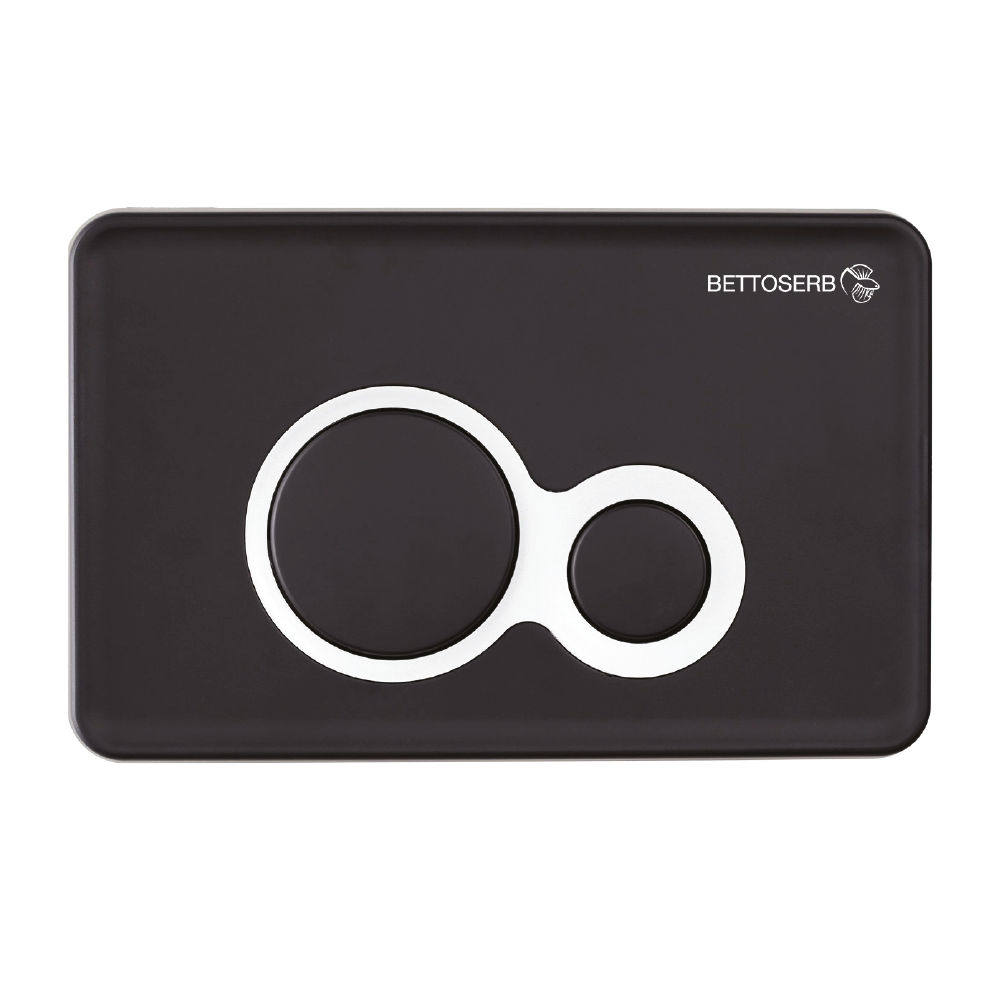 Клавиша смыва BETTOSERB черный матовый+хром глянец DUO