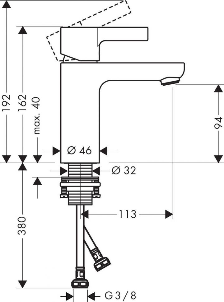 Смеситель Hansgrohe Metris S 31068000 для раковины