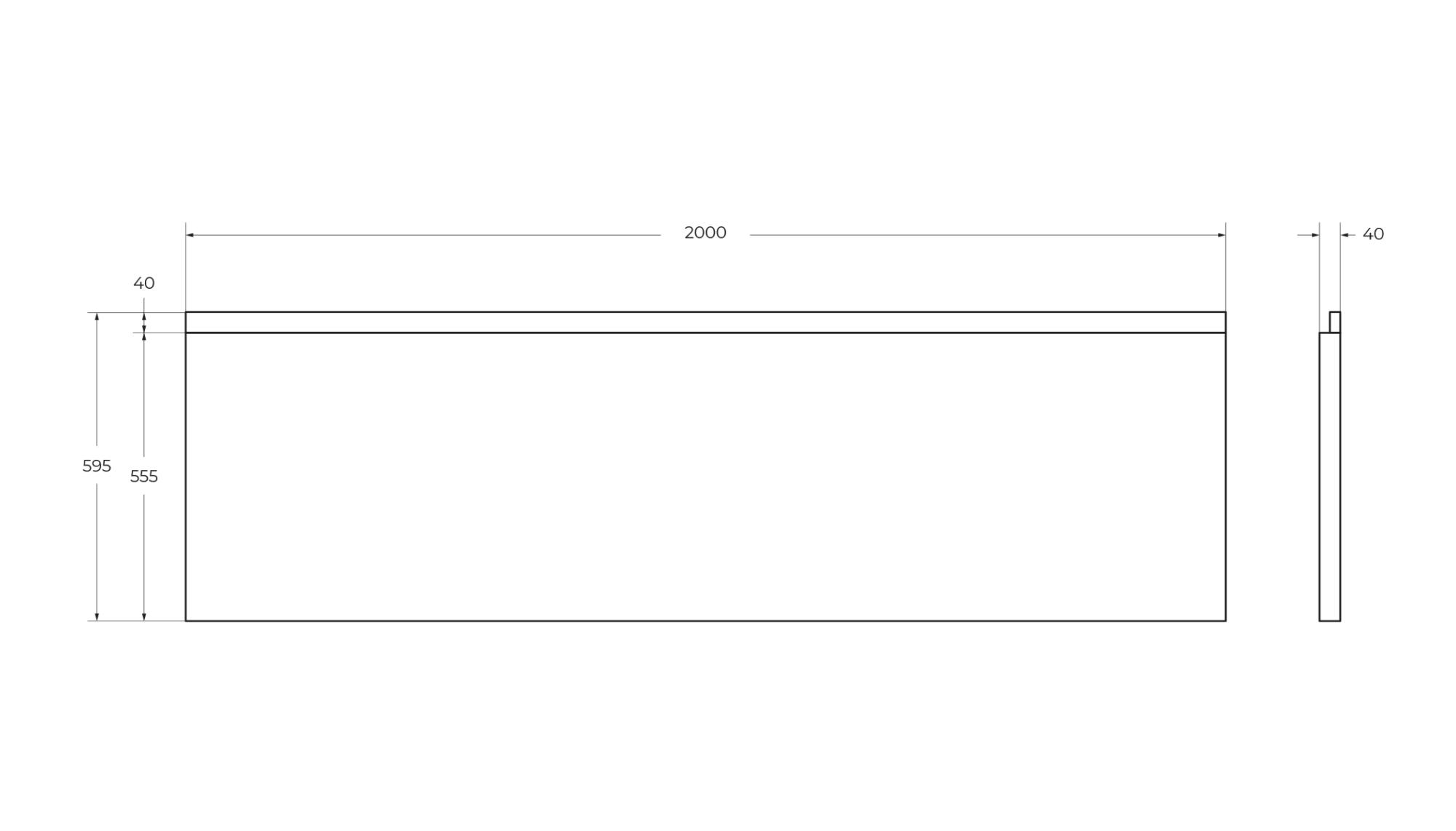 Передняя панель для акриловой ванны с комплектом крепежа для установки на каркасе PLANE-200-F-SCR-W37, 200x5x58