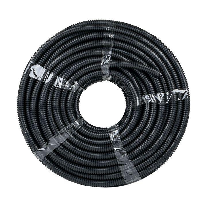 Труба гофрированная d16мм с протяжкой безгалоген. трудногорючая (FRHF) черн. (уп.100м) Plast EKF FRHF-16