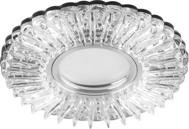 Светильник CD900 50Вт G5.3 MR16 потолочн. встраив. со светодиод. подсветкой 15LEDх2835 SMD 4000К с драйвером в комплекте бел. хром FERON 28843