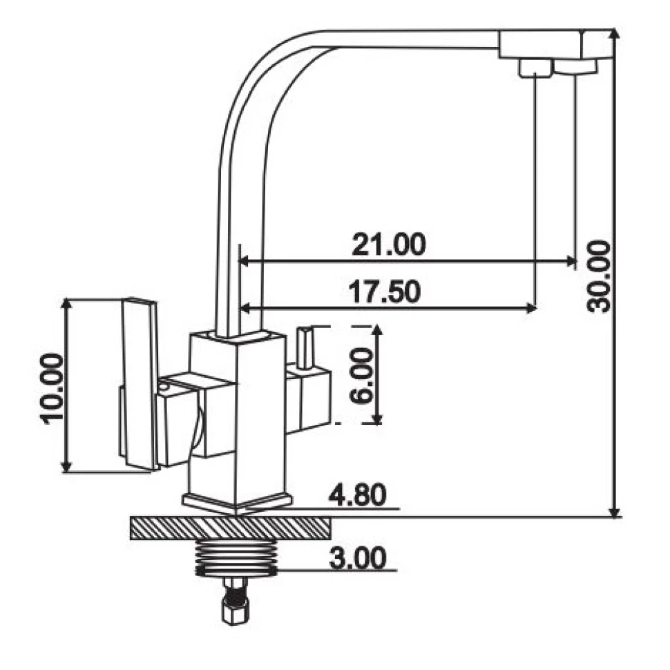 Смеситель для кухни с подключением к фильтру Fmark FS0362, сатин
