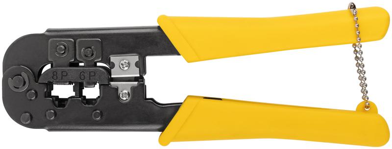 Кримпер для обжима разъемов RJ11 RJ12 RJ45 пластик. ручки 190мм FIT 60062