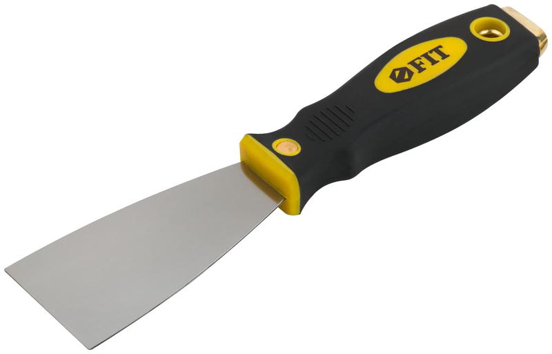 Шпатель для удаления ржавчины профи толщ. лезвия 1мм двухкомп. ручка сметал. бойком 2дюйм (50мм) FIT 06672