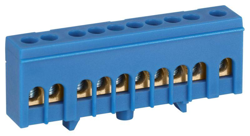 Шина N ноль в изолированном корпусе на DIN-рейку ШНИ-6х9-10-Д син. NO-224-99 Эра Б0062848