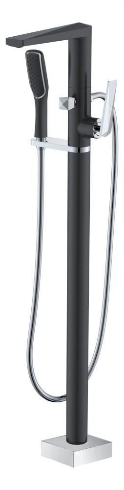 Смеситель напольный VENTURO черный-хром