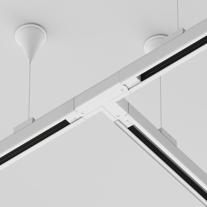 Коннектор Т-образный прав. Trinity бел. Voltega TRA-VGL005CT-31W-R