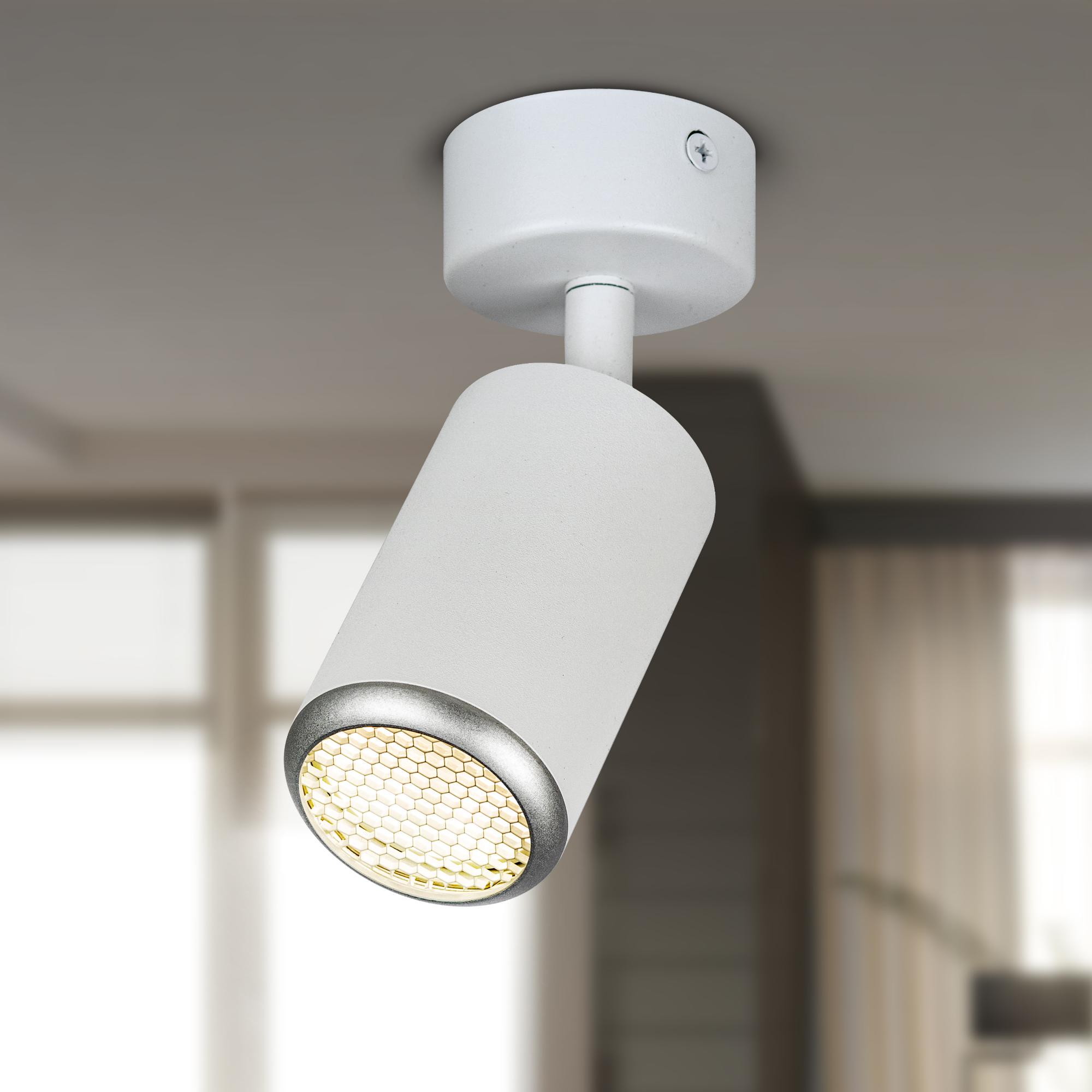 Светильник настенно-потолочный спот IP20 белый/серебро OL55 WH/SL MR16 GU10 ЭРА