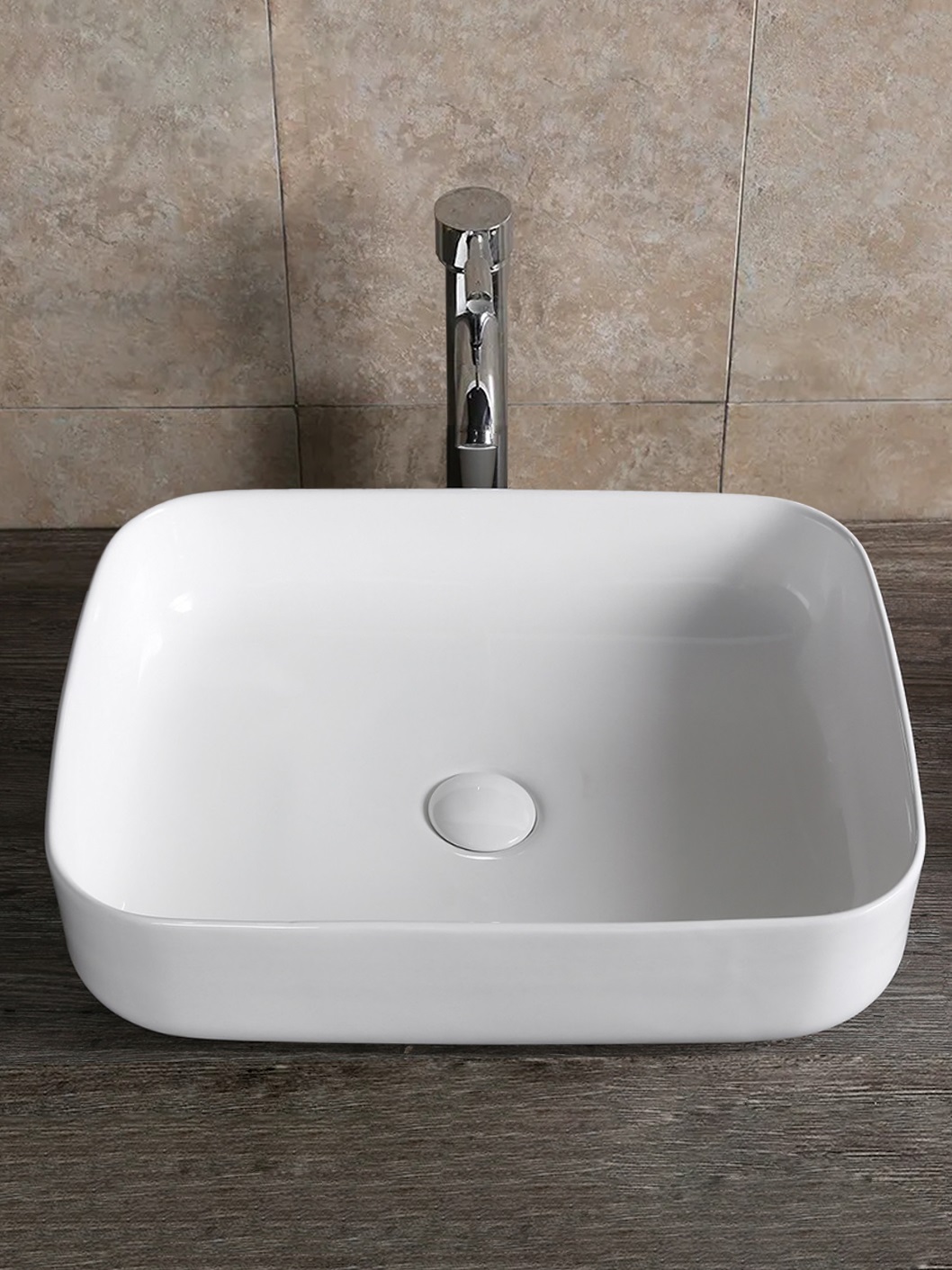 Раковина CR0084 накладная, белая, прямоугольная 500х400х135 Ceruttispa