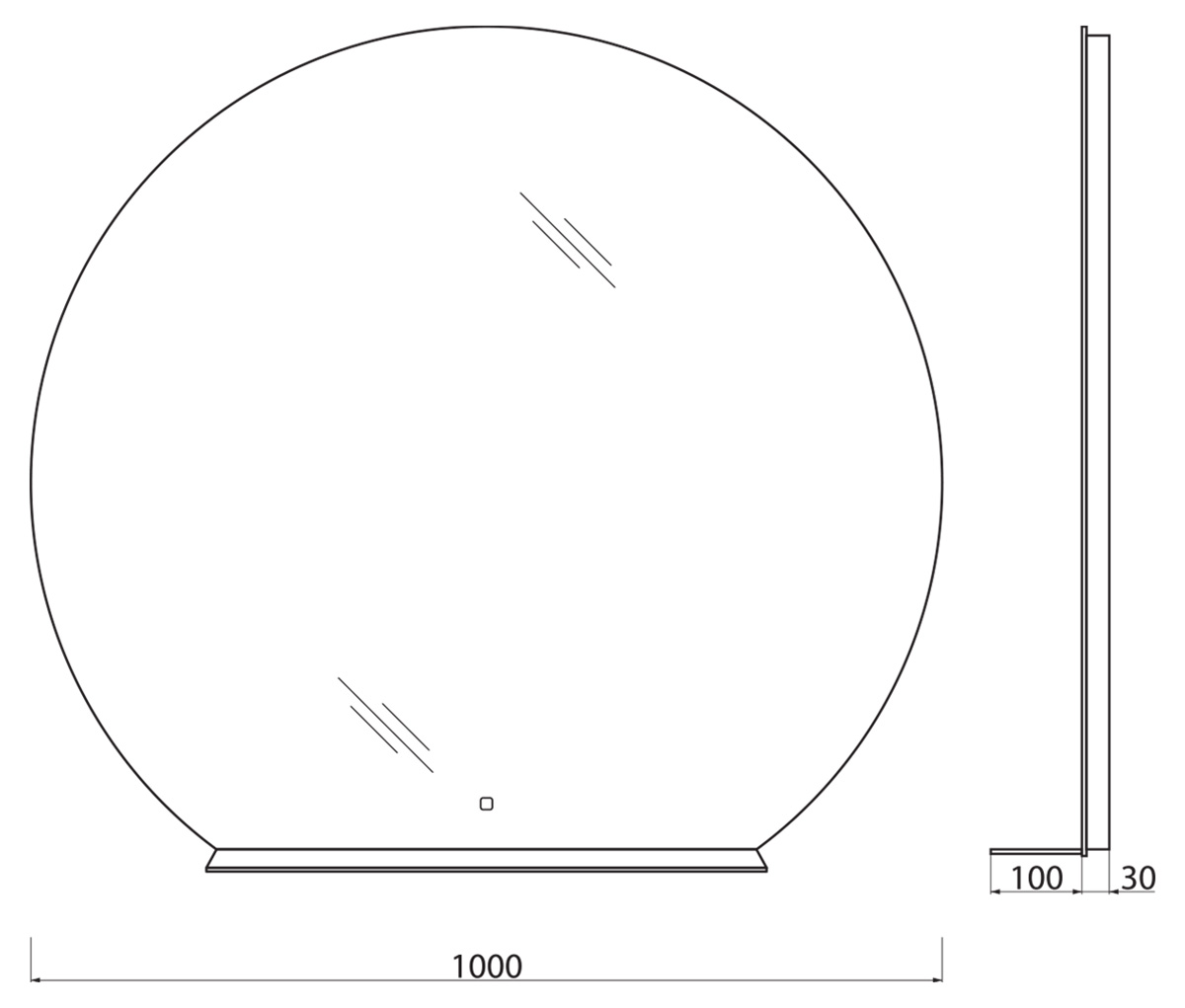 Зеркало BelBagno SPC-RNG-1000-LED-TCH-MENS