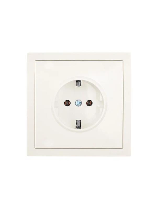 Розетка 1-мест. с/з ПБТ СП ZIMA IP20 16А безвинт. зажим слон. кость LEZARD 704-9088-122BQC