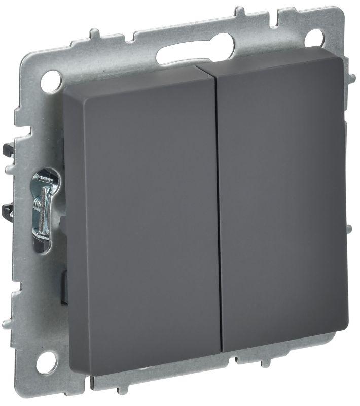 Выключатель перекрестный 2-кл. СП BRITE ВС10-2-3-БрГ 10А механизм графит IEK BR-V23-0-10-K53