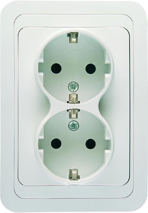 Розетка 2-м Mimoza с заземл. Makel 12057
