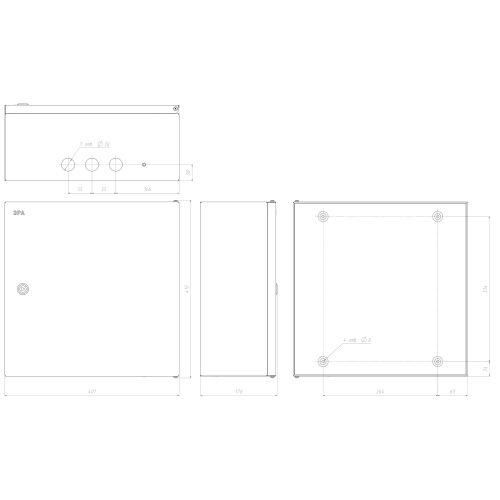 Корпус навесной металл. SIMPLE ЩМПг-05 IP54 400х400х175 Эра Б0047694