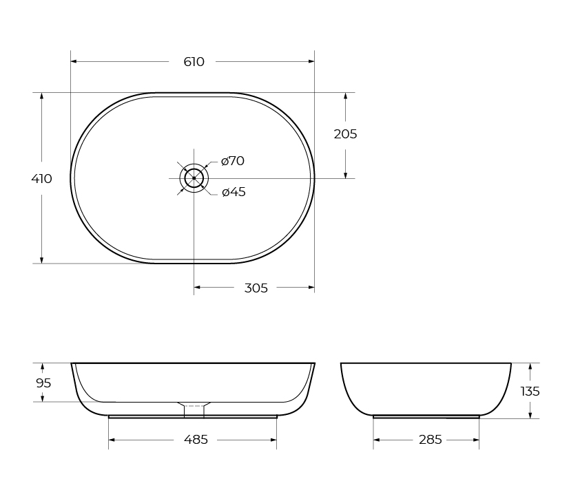 Накладная раковина BelBagno BB1348