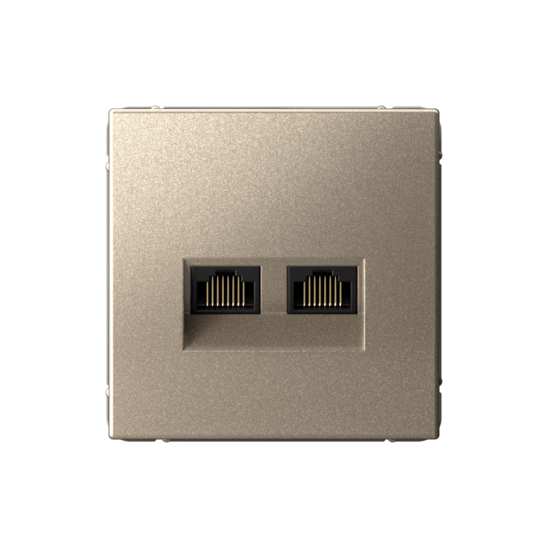 Розетка компьютерная 2-м ArtGallery RJ45 + RJ45 кат.5E механизм шампань SE GAL000585