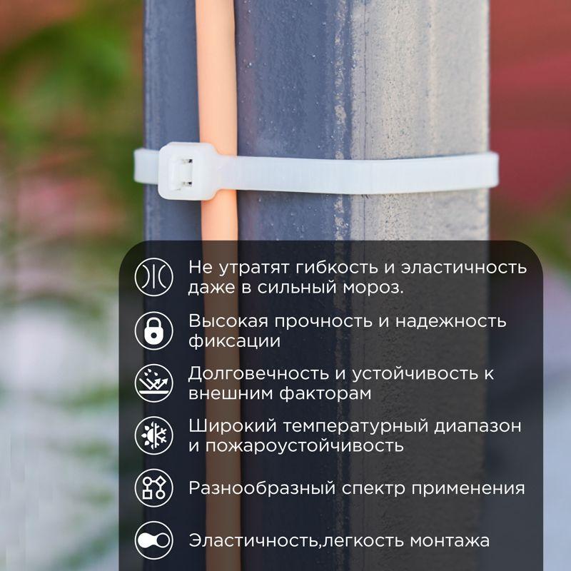 Хомут морозостойкий 300x4.8мм бел. (уп.100шт) Rexant 87-1301