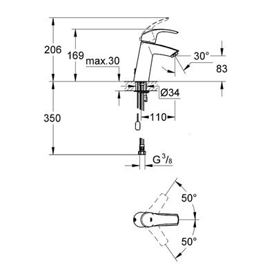 Смеситель Grohe Eurosmart 23323001 для раковины