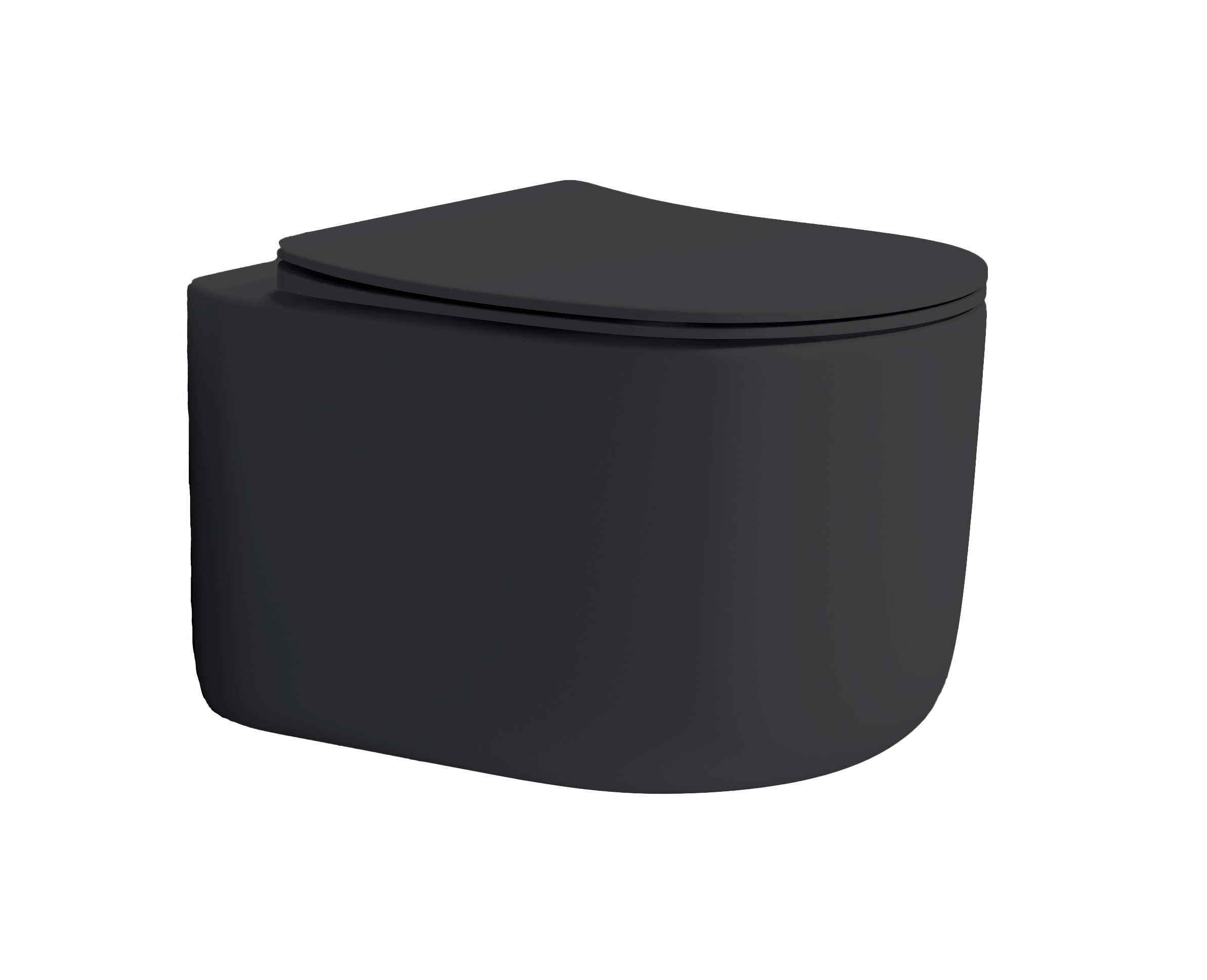 Flow подвесной унитаз матовый черный с крышкой