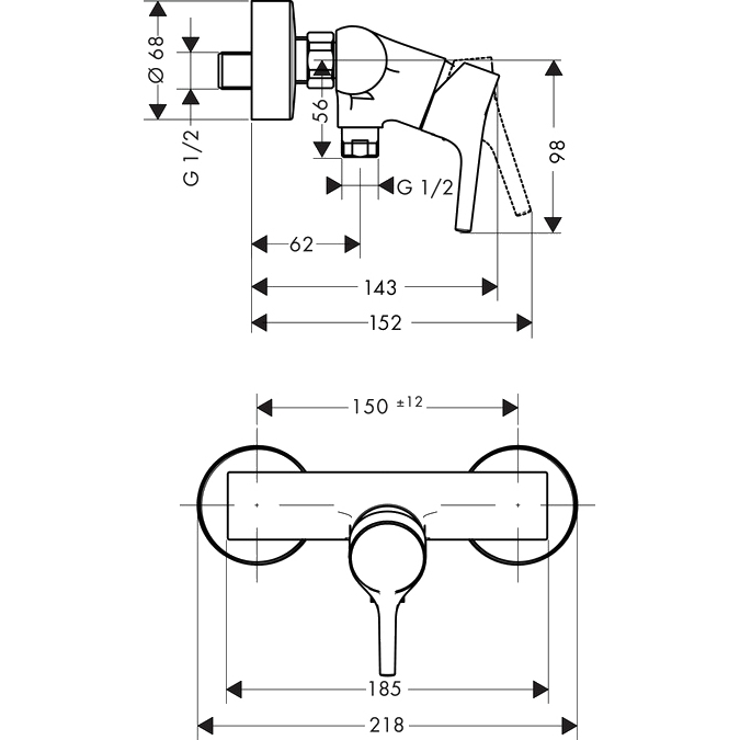 Смеситель Hansgrohe Talis S 72600000 для душа