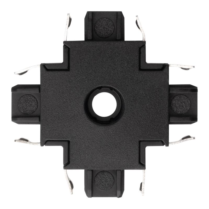 Коннектор MTR16 CX-BL X-обр. накладной шинопровод низковольтный Pro черн. JazzWay 5057357