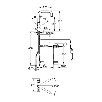 Однорычажный смеситель для кухни GROHE Blue Pure 31299001