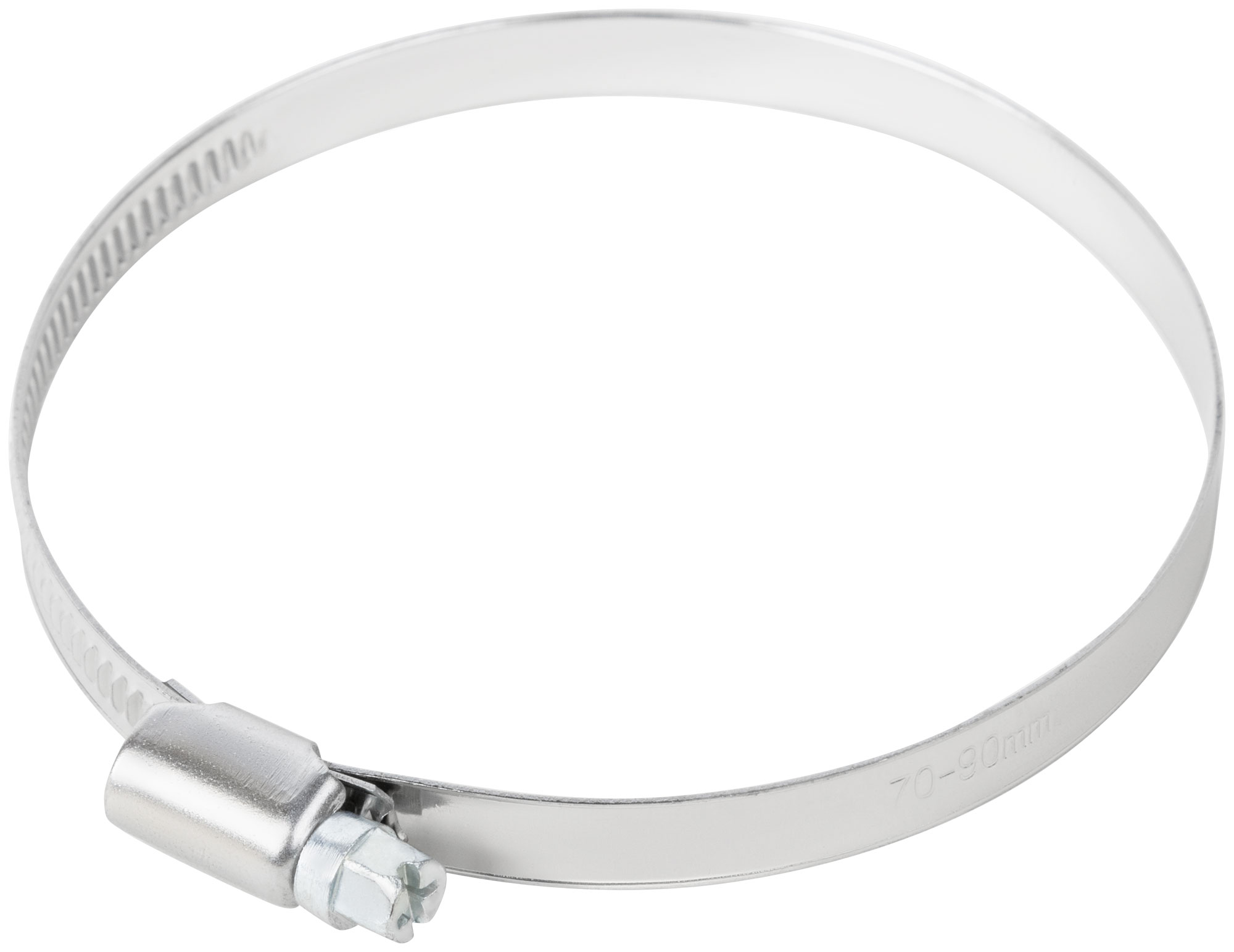 Хомут обжимной накатной, ширина 9 мм, нерж.сталь  70-90 мм