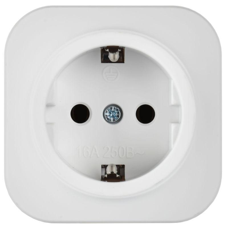 Розетка ОП GLORY РС20-3-ХБм 16А с заземл. без защ. шторок бел. матов. IEK ERH11-K01M-16