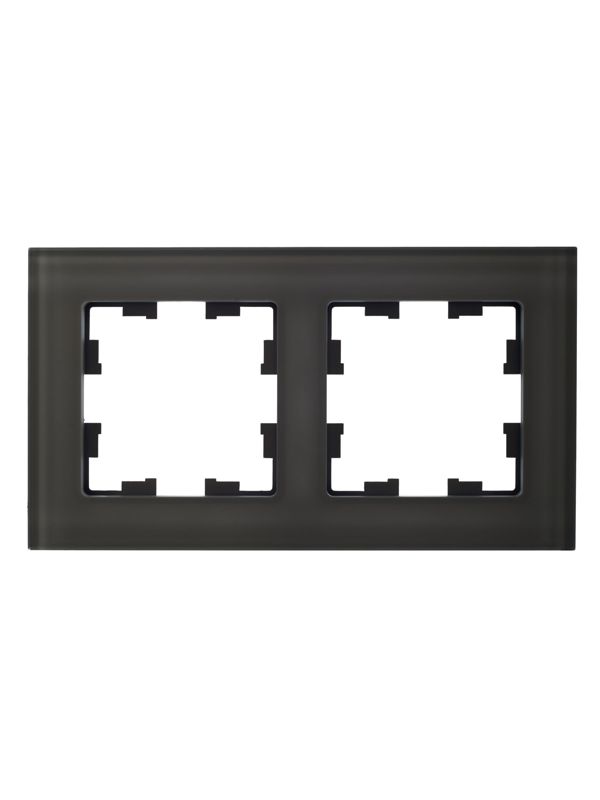 Рамка 2-м BRITE РУ-2-2-БрД стекло дым. IEK BR-M22-G-K30