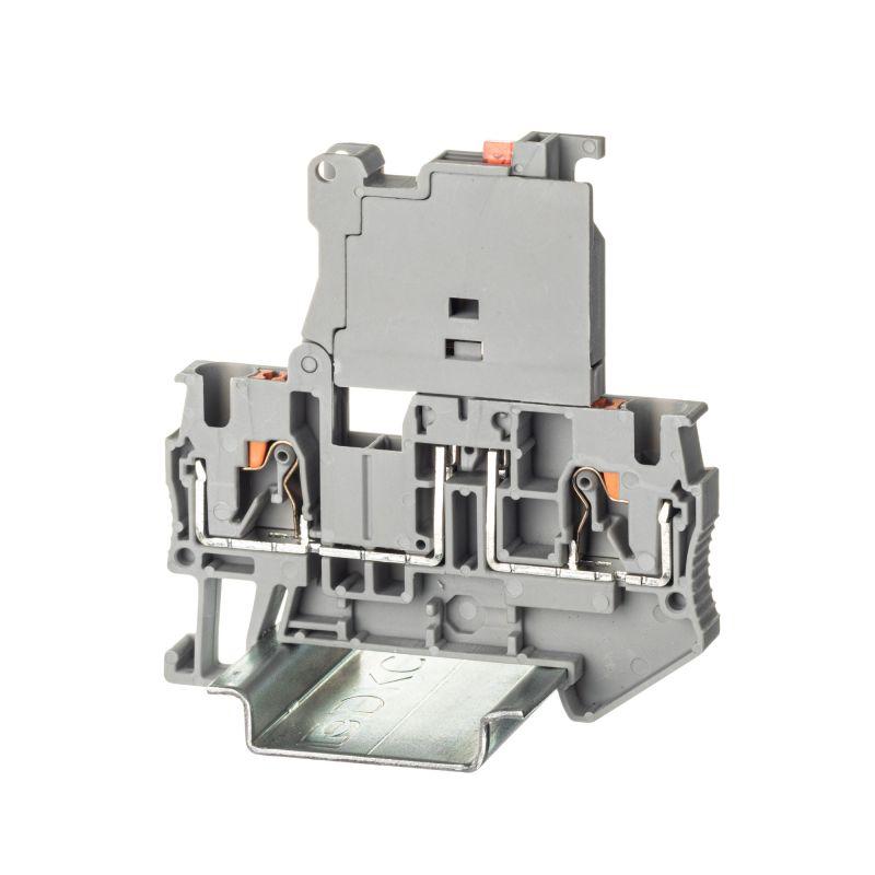 Клемма для предохранителя зажим push-in 2 точки подключения 4кв.мм сер. DKC VPR-4-HESILED250