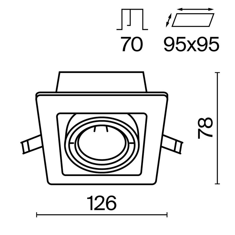 Светильник Metal Modern 1х10Вт GU10 встраив. Maytoni DL008-2-01-B