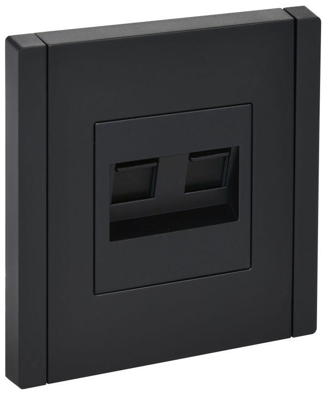 Розетка компьютерная 2-м RJ45 кат.5E FORTE&PIANO FP133 черн. IEK FP-K20-1-K02