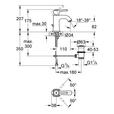 Смеситель Grohe Grandera 23303000 для раковины